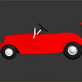 Vibrant Red Toy Convertible Car With Steering Wheel Antenna And Shiny Wheels