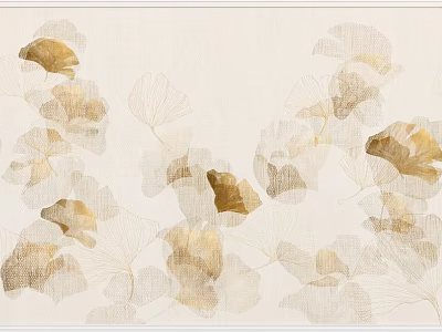 Elegant Natural Ginkgo Leaf Pattern Decorative Component With Transparent Golden Beige Artistic Design 3d model