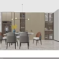 Modern Light Luxury Dining And Living Space With Custom Wine Cabinets And Elegant Dining Chairs
