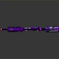 Purple And Pink Graffiti Decorated Rifle With Skull Pattern And GANGSTA Text