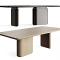 ANAROQUE Modern Rectangular Dining Table Tea Table Tea Table Desk Wood Grain Table 3d model