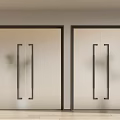 Interior Double Doors with Frosted Glass Black Frames and Minimalist Design