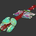 Detailed Spacecraft Model with Red Structural Components and White Modules for Cosmic Exploration 3d model
