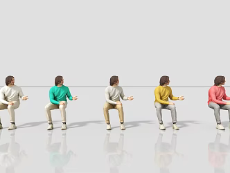 Sitting people sitting people 3d model