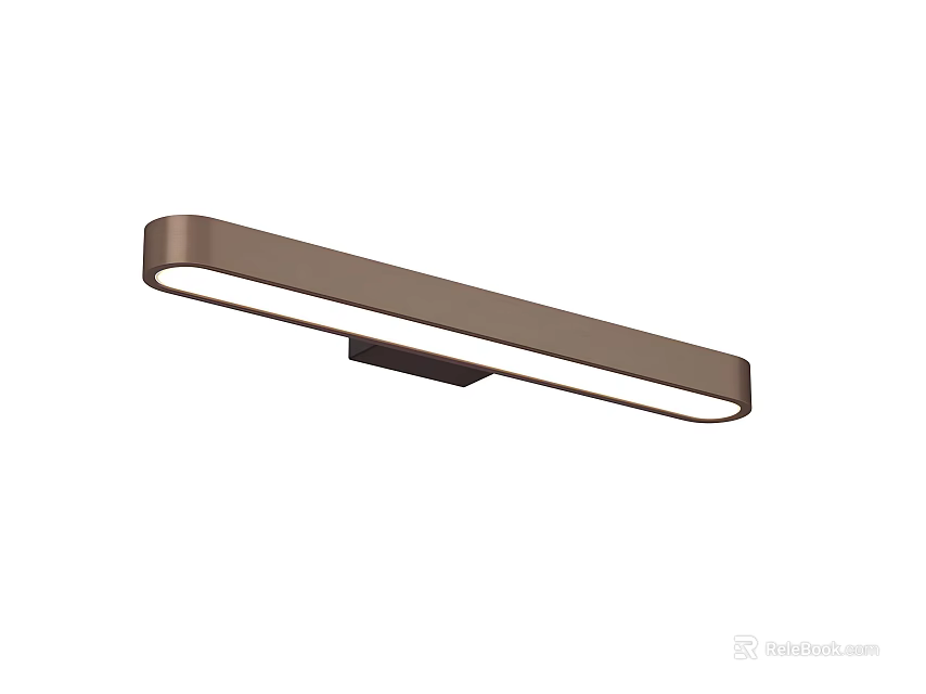 Sleek Modern Long Rectangular Wall Light With Bronze Metal Body For Indoor Lighting Decoration 3d model 