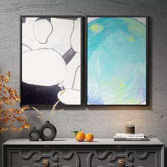 Modern Simple Light Luxury Hanging Painting Decorative Painting Abstract Painting Art Painting 3d model