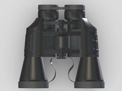 Professional Black Binoculars With Ergonomic Design Adjustable Focus Wheel And Rubber Grip 3d model