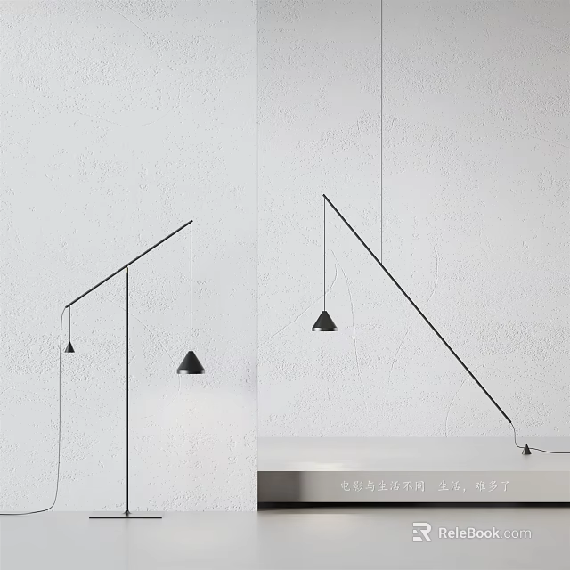 Modern Minimalist Black Triangular Pendant Lighting Combination for Home Interior Design 3d model