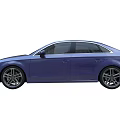 Blue Audi Sedan With Black Roof Sleek Body And Alloy Wheels