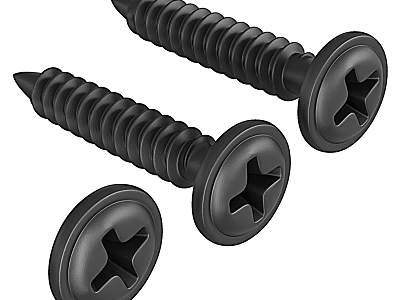 Black Phillips Head Self Tapping Screws Essential Hardware Tools For Fastening 3d model