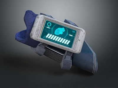 Wearable Tech Wrist Device With Digital Screen And Graphical Data 3d model