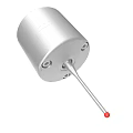 Silver Cylindrical Mechanical Equipment With Shaft And Red Tip Component
