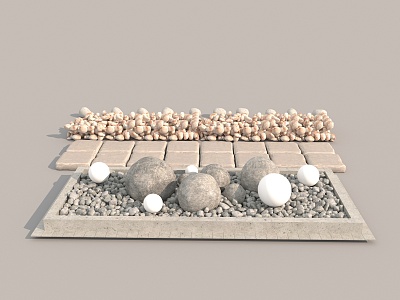 Landscape Pebbles Stone Gravel 3d model