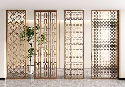 Screen Partition Metal Partition Hollow Screen Living Room Partition Wall 3d model