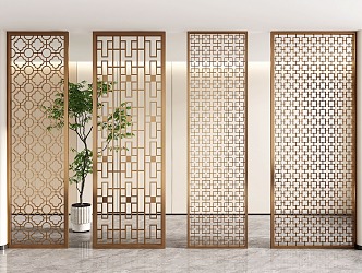 Screen Partition Metal Partition Hollow Screen Living Room Partition Wall 3d model