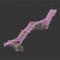 Ancient Stone Bridge Model With Steps And Architectural Design Elements