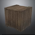 Rustic Wooden Cube Box With Plank Construction And Natural Wood Grain