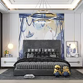 Kids Bedroom Interior With Colorful Mural Comfortable Bed Minion Toys Chandelier And Rug