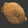 Delicious Juicy Hamburger With Sesame Seed Bun Patty And Cheese On Black Background With Reflection