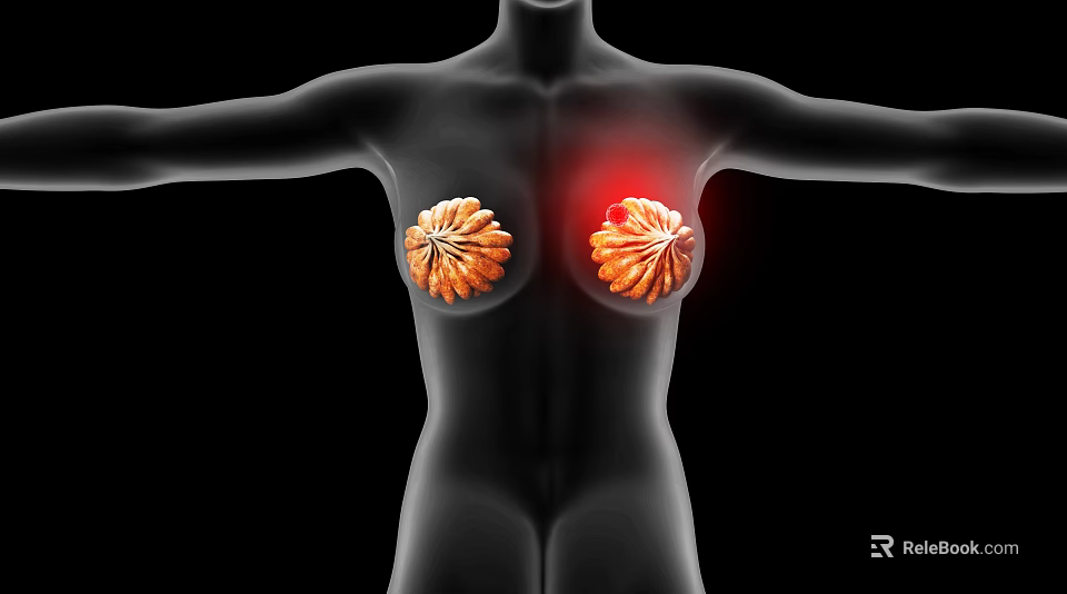 Medical Device for Breast Examination Visualizing Highlighted Area on Human Body Model 3d model 