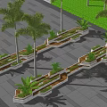 Modern Tree Planters Design With Trees And Green Plants In Urban Landscape