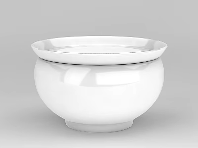 Tech Exhibition Hall Showcasing White Ceramic Bowl With Glossy Surface 3d model
