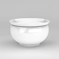 Tech Exhibition Hall Showcasing White Ceramic Bowl With Glossy Surface
