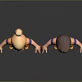 Cartoon Characters In Blue Orange Sportswear With Blonde Bun Brown Short Hair Yellow Shoes