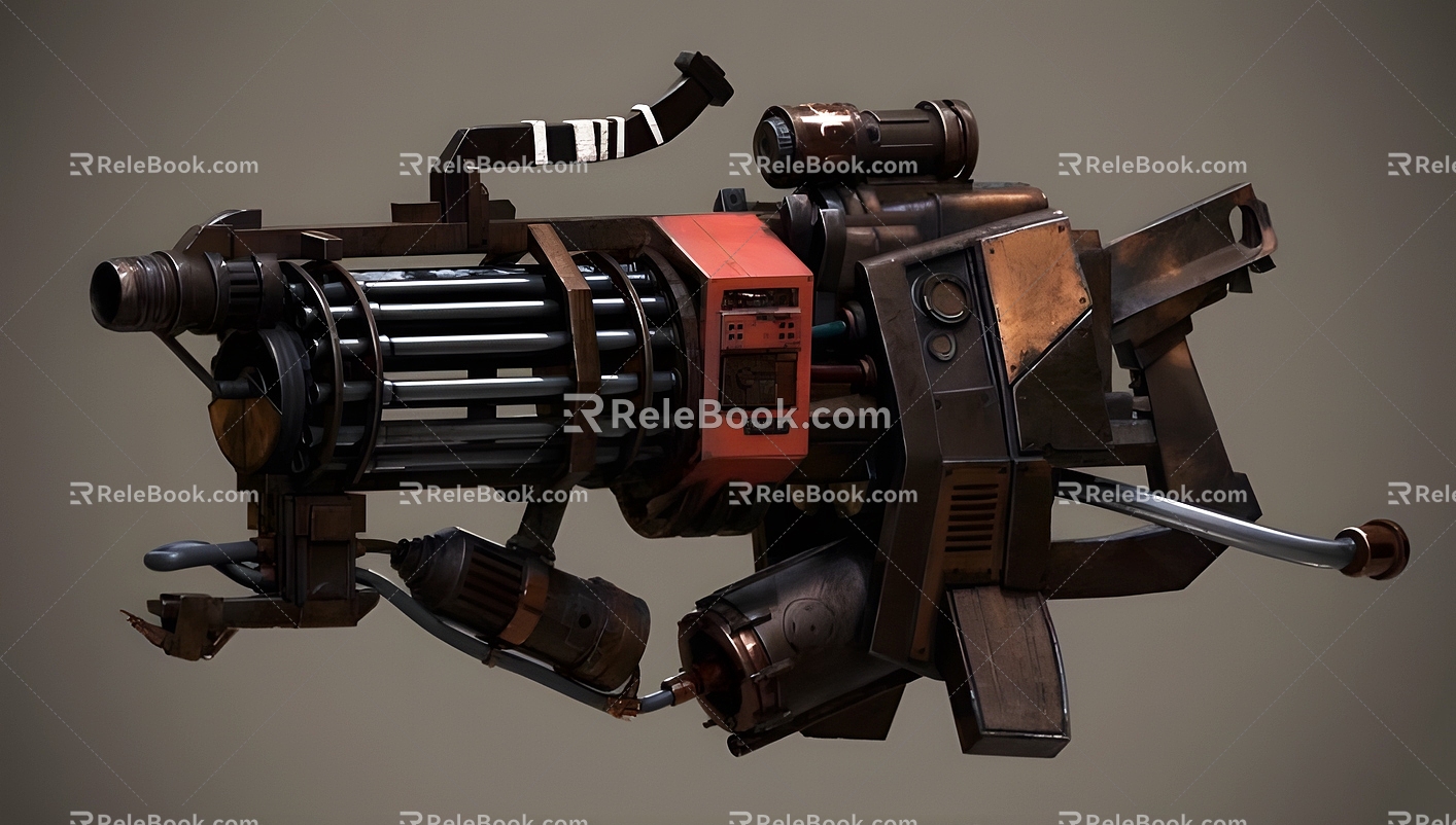 Sci-fi Weapon Weapon Sci-fi Gun Gatling Machine Gun Heavy Weapon 3d model