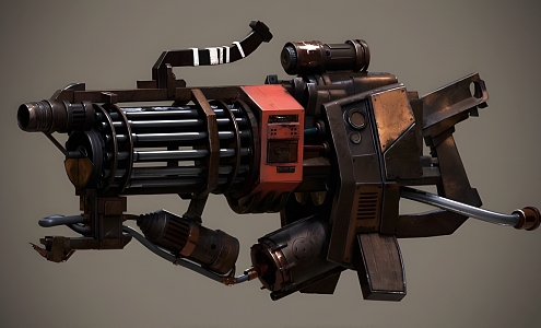 Sci-fi Weapon Sci-fi Gun Gatling Machine Gun Heavy Weapon 3d model