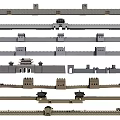 Ancient Architecture Models With Different Styles Of City Walls Gate Towers And Archways