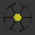 Six Rotor Drone Design With Yellow Top Black Frame And White Component