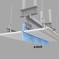 Modern Kitchen Appliances With Glass Partition And Metal Bracket Support