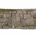 Natural Stone Brick Ground With Green Moss And Weathered Surface Texture 3d model