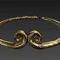 Elegant Golden Ornament Decoration Set With Spiral Design And Carved Patterns