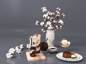 Modern Food Cotton Coffee 3d model