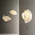 Modern Irregular White Pendant Lights With Soft Lighting And Gray Background 3d model