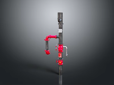 Pipe water pipe valve iron pipe fitting flange tee joint pipe water pipe valve 3d model