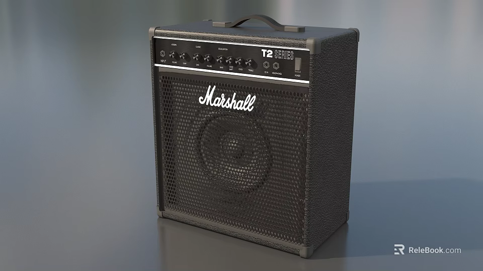 Marshall T25 Entertainment Electrical Speaker Amplifier with Black Mesh Grille and Control Panel 3d model 