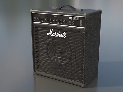 Marshall T25 Entertainment Electrical Speaker Amplifier with Black Mesh Grille and Control Panel 3d model