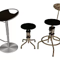 Variety of Stylish Bar Stools with Black Seats and Metal Frames in Different Designs