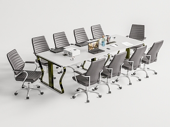 Modern Conference Table and Chair 3d model