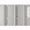 Gray Swing Doors with Different Designs Glass Panel and Brass Handles 3d model