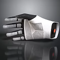 Smart Functional Glove With White Black Design Finger Stripes And Wrist Control For Daily Use