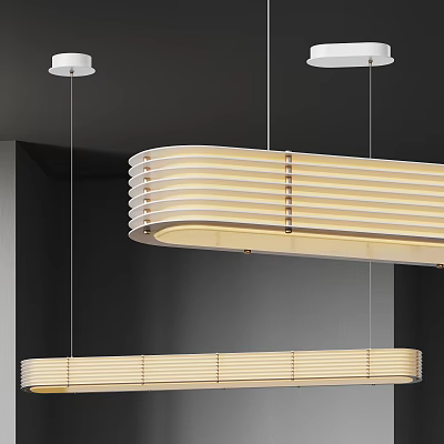 Modern Hanging Pendant Light With Striped Design For Contemporary Interior Space 3d model