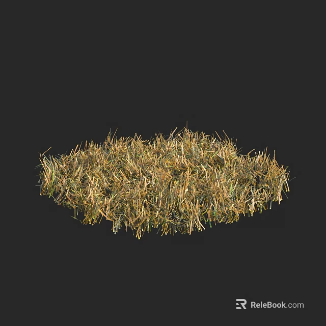 Natural Grass Clump with Green and Yellow Blades in Outdoor Scene 3d model 