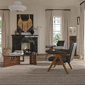 Stylish Wooden Frame Leather Armchairs For Bright Elegant Modern Cozy Living Room Interior Decor