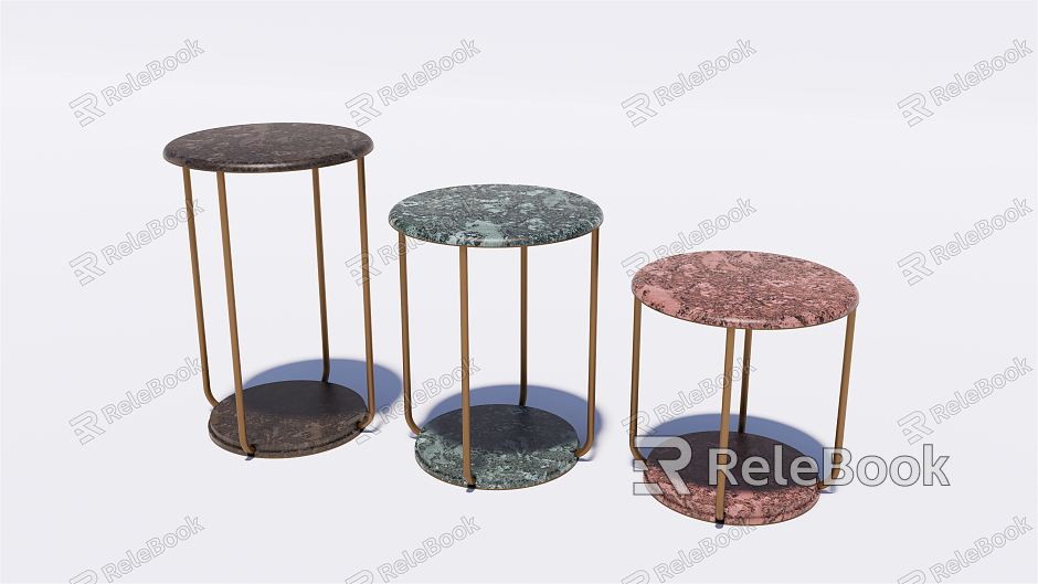 Modern round several sides several corners several stools model