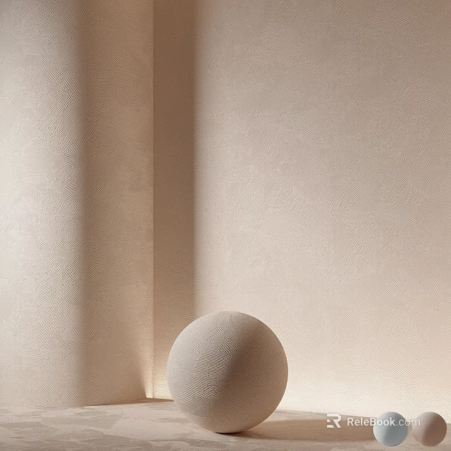 Spherical Component Placed In Corner Against Beige Textured Wall Surface With Smooth Finish 3d model 