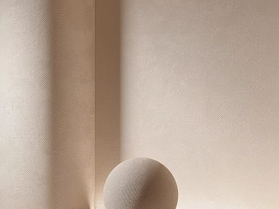Spherical Component Placed In Corner Against Beige Textured Wall Surface With Smooth Finish 3d model